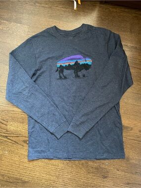 Patagonia Charcoal Crewneck Tee with Subtle Logo